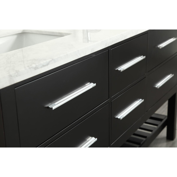 Eviva EVVN512-60 Natalie F.® 60 Inch Bathroom Vanity with White Carrera Marble Countertop