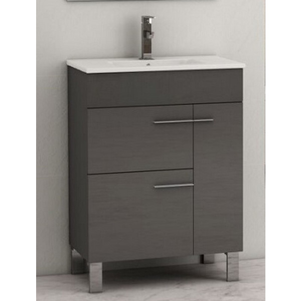 Eviva EVVN521-24 Cup® 24 Inch Modern Bathroom Vanity with White Integrated Porcelain Sink 