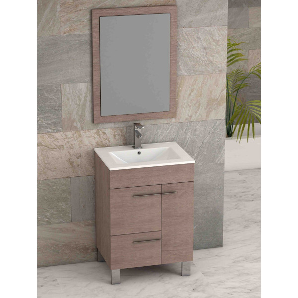 Eviva EVVN521-24 Cup® 24 Inch Modern Bathroom Vanity with White Integrated Porcelain Sink 