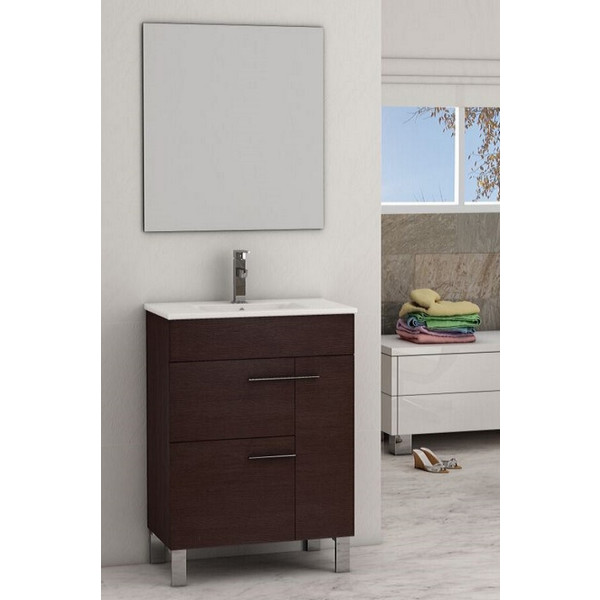 Eviva EVVN521-24 Cup® 24 Inch Modern Bathroom Vanity with White Integrated Porcelain Sink 