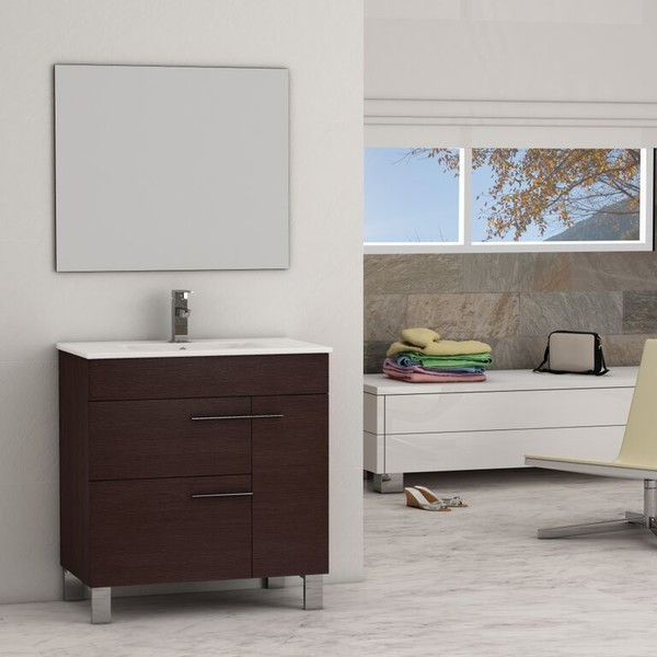 Eviva EVVN521-32 Cup® Modern Bathroom Vanity with White Integrated Porcelain Sink