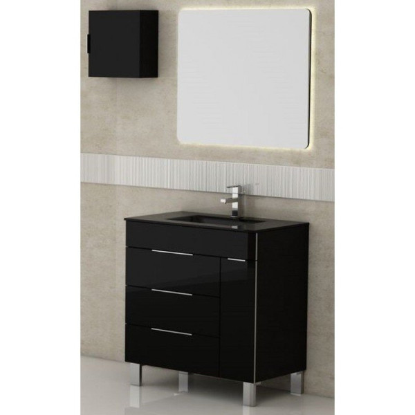 Eviva EVVN530-28 Geminis® 28 Inch Modern Bathroom Vanity with White Integrated Porcelain Sink