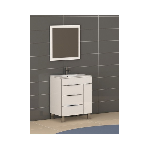 Eviva EVVN530-28 Geminis® 28 Inch Modern Bathroom Vanity with White Integrated Porcelain Sink