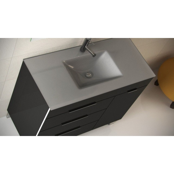 Eviva EVVN530-39 Geminis® 39 Inch Modern Bathroom Vanity with White Integrated Porcelain Sink
