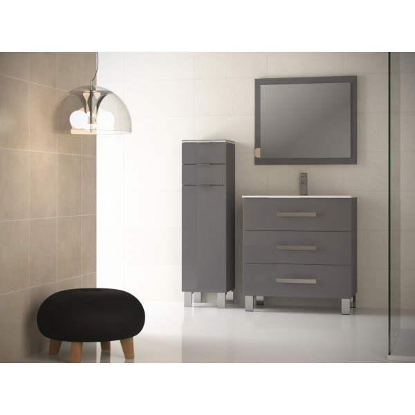 Eviva EVVN531-30GR Libra® Gray Wall Mount Bathroom Vanity with White Integrated Porcelain Sink