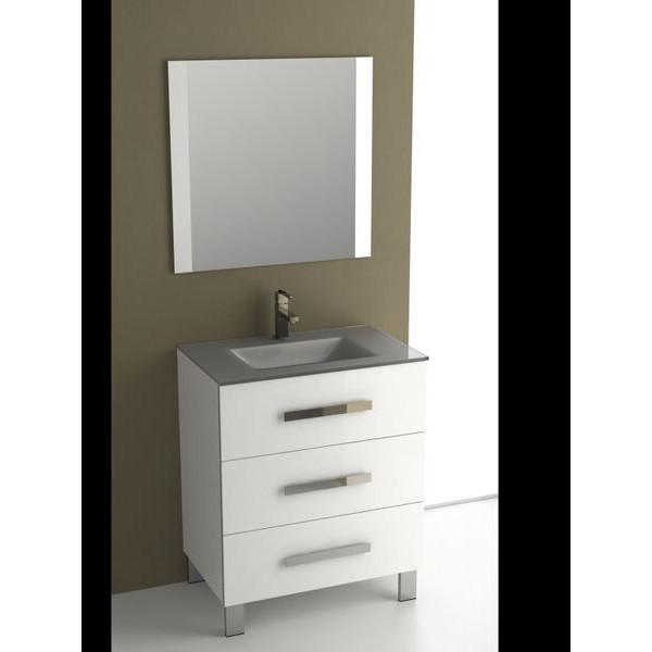 Eviva EVVN531-30GR Libra® Gray Wall Mount Bathroom Vanity with White Integrated Porcelain Sink