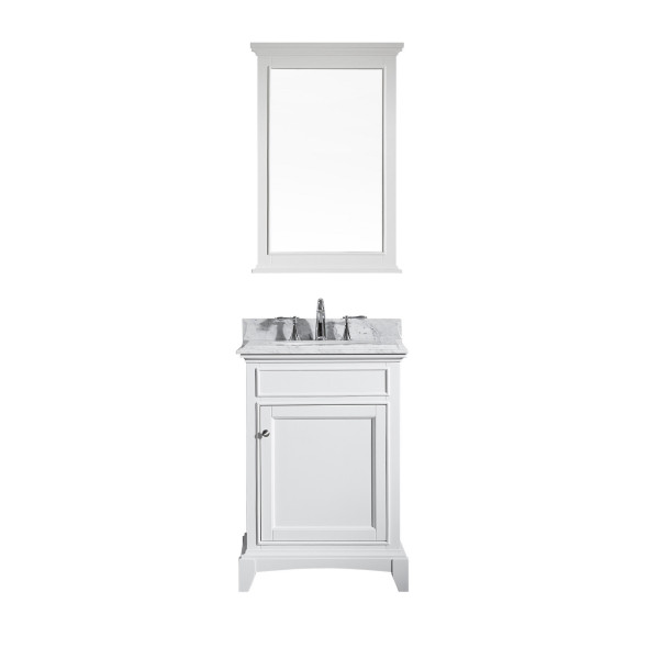 Eviva EVVN709-24 Elite Stamford® 24 Inch Wood Bath Vanity Set with Double OG Crema Marfil Marble Top