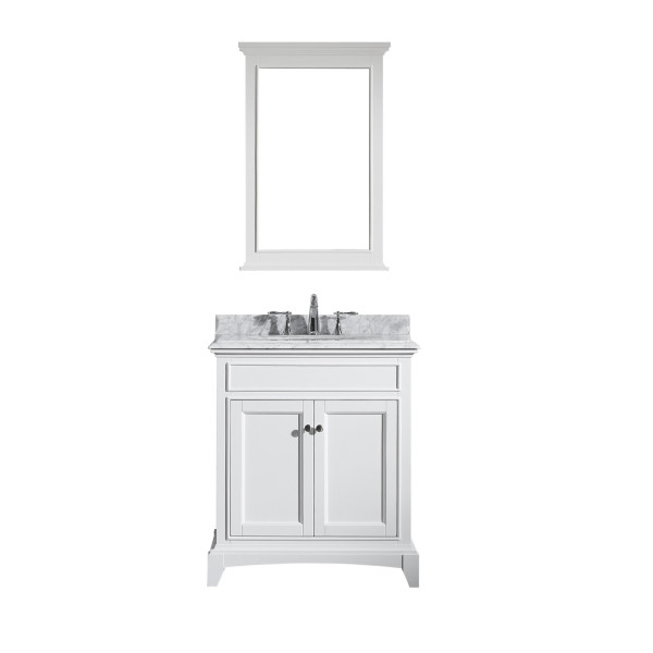 Eviva EVVN709-30 Elite Stamford® 30 Inch Wood Bathroom Vanity with Double OG Crema Marfil Marble Top
