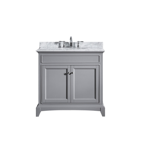 Eviva EVVN709-36 Elite Stamford® 36 Inch Wood Bathroom Vanity with Double OG Crema Marfil Marble Top