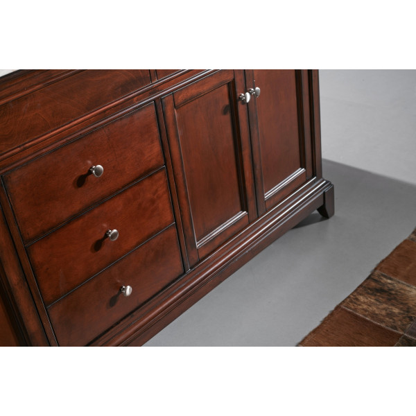 Eviva EVVN709-72 Elite Stamford® 72 Inch Wood Bathroom Vanity with Double OG Crema Marfil Marble Top