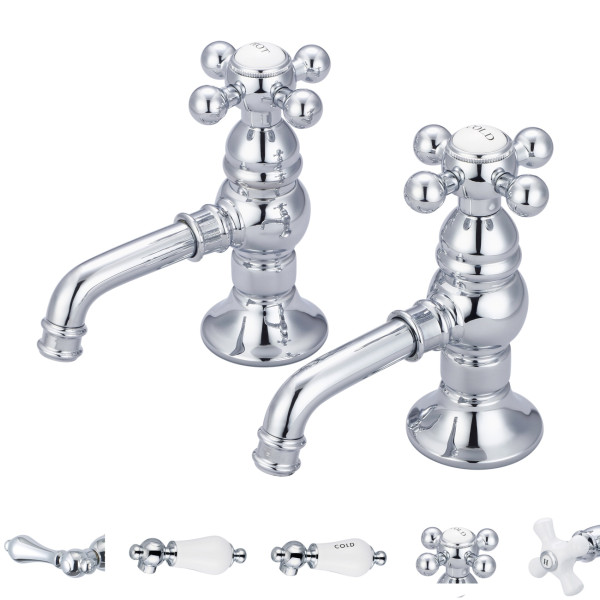Water Creation F1-0002-..-PX Deck Mounted Porcelain Cross Handle Faucet