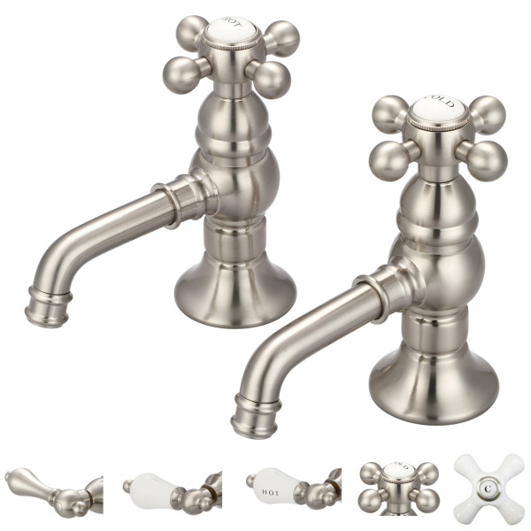 Water Creation F1-0002-..-BX Brass Deck Mounted Basin Cocks Lavatory Faucet