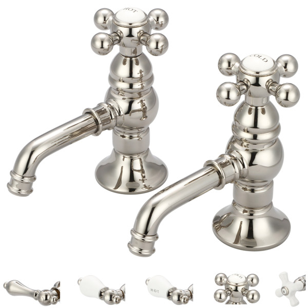 Water Creation F1-0002-..-BX Brass Deck Mounted Basin Cocks Lavatory Faucet