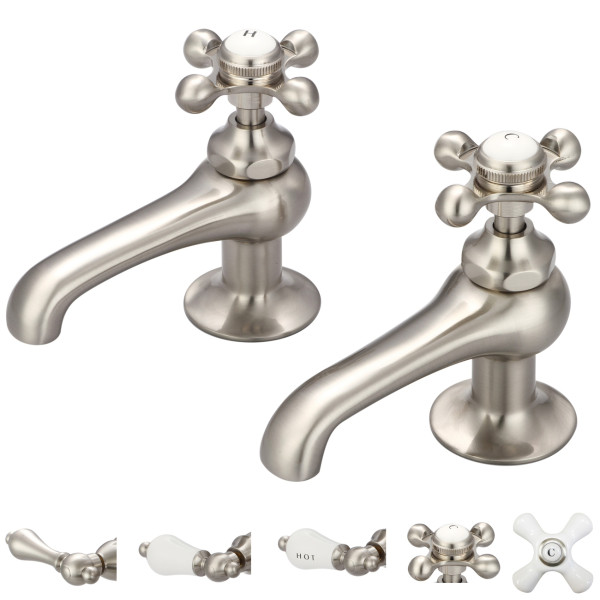Water Creation F1-0003-..-PL Brass Porcelain Lever Two Handle Bath Faucet
