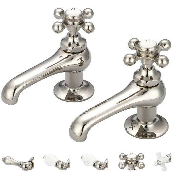 Water Creation F1-0003-..-CL Deck Mounted Brass Basin Cocks Lavatory Faucet
