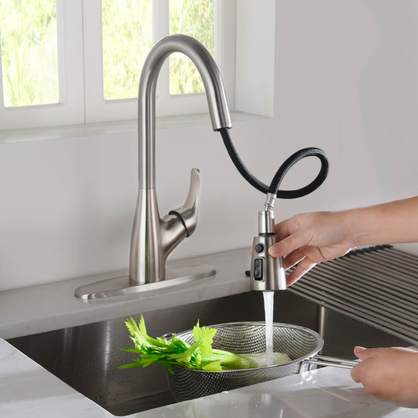 KIBI F101BN Single Handle Pull Down Kitchen Faucet