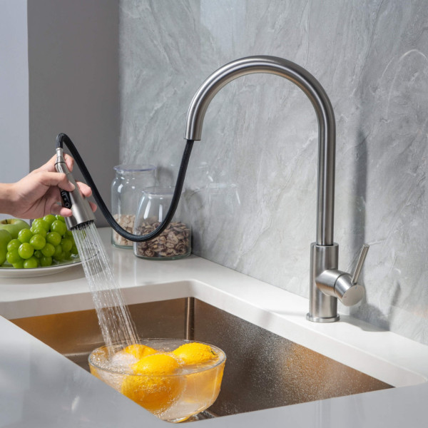 KIBI F102BN Single Handle Pull Down Kitchen Faucet