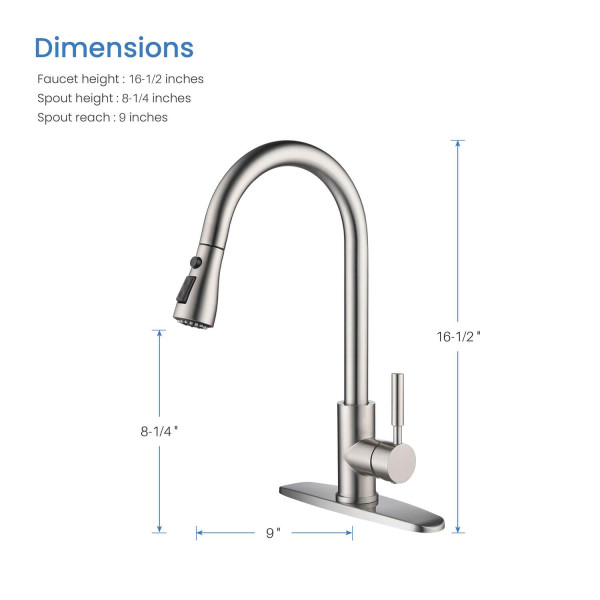 KIBI F102BN Single Handle Pull Down Kitchen Faucet