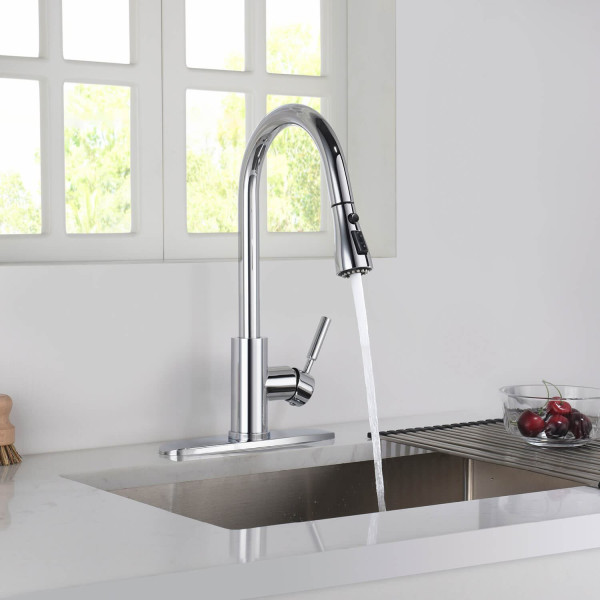 KIBI F102CH Single Handle Pull Down Kitchen Faucet