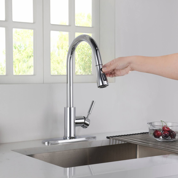 KIBI F102CH Single Handle Pull Down Kitchen Faucet