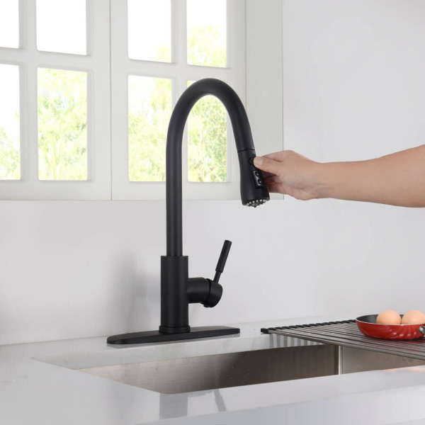 KIBI F102MB-S Single Handle Pull Down Kitchen Faucet With Touch Sensor