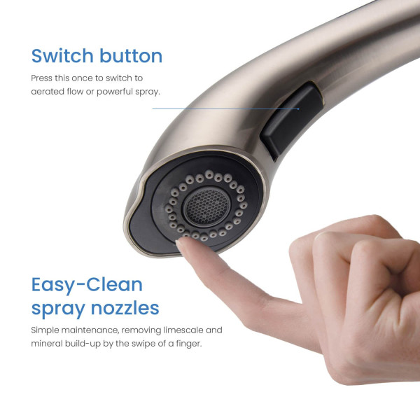 KIBI F103BN Single Handle Pull Down Kitchen Faucet