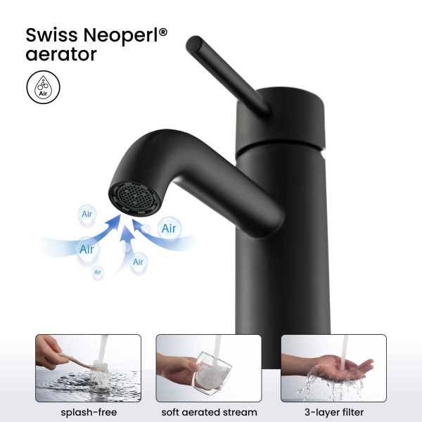 KIBI F201MB Single Handle Bathroom Sink Faucet with Pop Up Drain