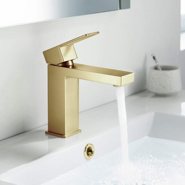 KIBI F202BG Single Handle Bathroom Sink Faucet with Pop Up Drain