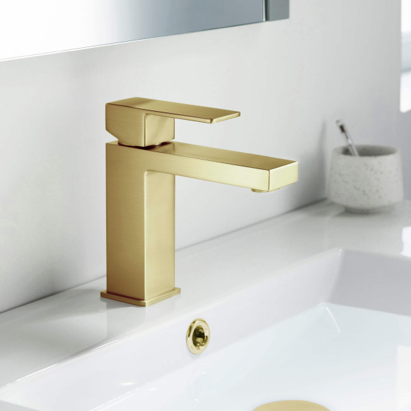 KIBI F202BG Single Handle Bathroom Sink Faucet with Pop Up Drain