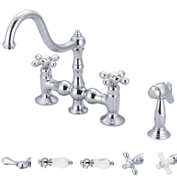 Water Creation F5-0010-..-PX Deck Mounted Kitchen Faucet with Side Spray