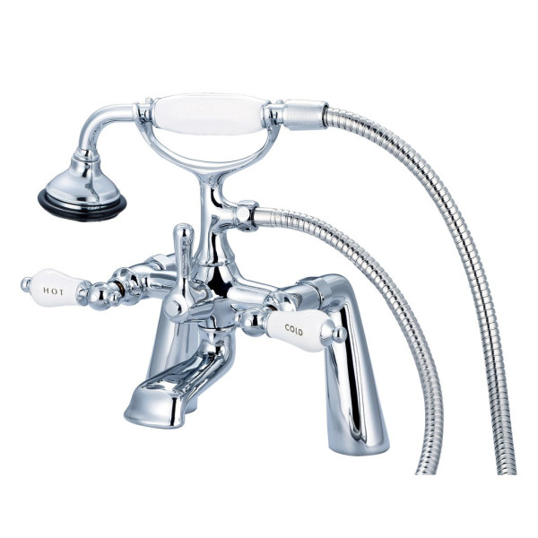 Water Creation F6-0003-..-CL Brass Tub Bathroom Faucet with Handle Shower 