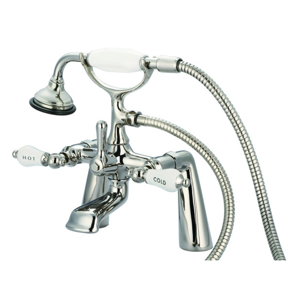 Water Creation F6-0003-..-CL Brass Tub Bathroom Faucet with Handle Shower 