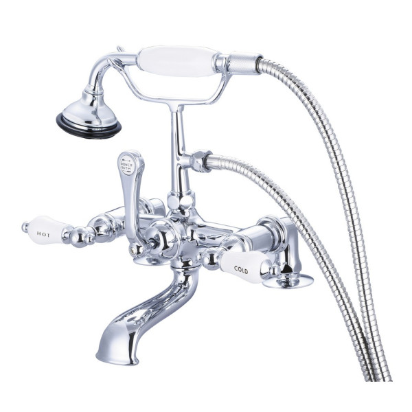 Water Creation F6-0007-..-CL Bath Tub Faucet With Labelled Porcelain Levers
