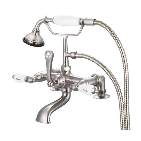 Water Creation F6-0007-..-CL Bath Tub Faucet With Labelled Porcelain Levers