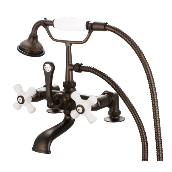 Water Creation F6-0007-..-PX Cross Handle Tub Faucet Includes Handshower