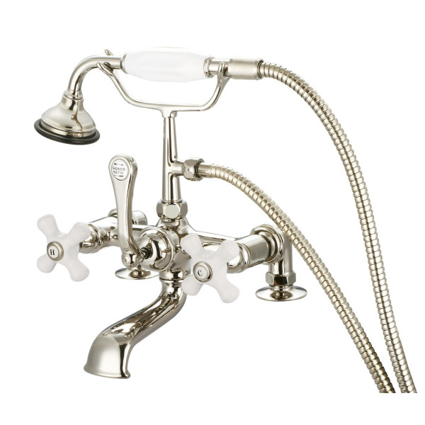 Water Creation F6-0007-..-PX Cross Handle Tub Faucet Includes Handshower