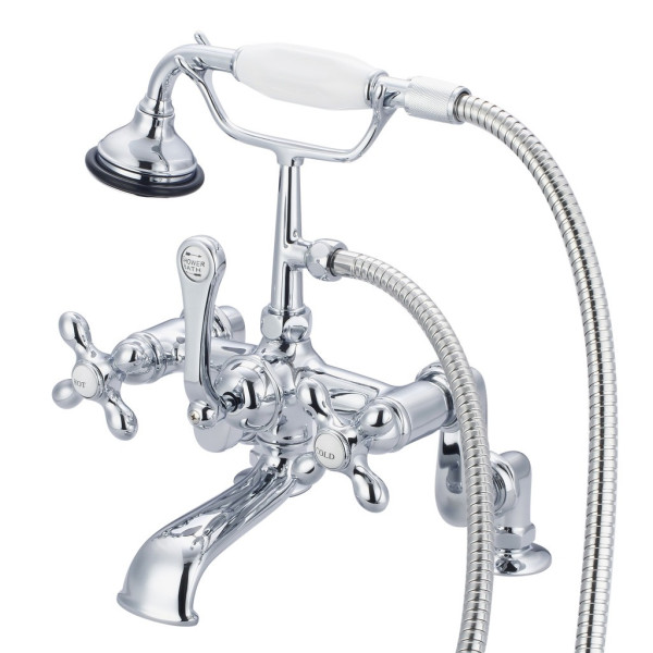 Water Creation F6-0008-..-AX Vintage Deck Mount Tub Faucet - Cross Handles