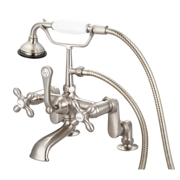 Water Creation F6-0008-..-AX Vintage Deck Mount Tub Faucet - Cross Handles