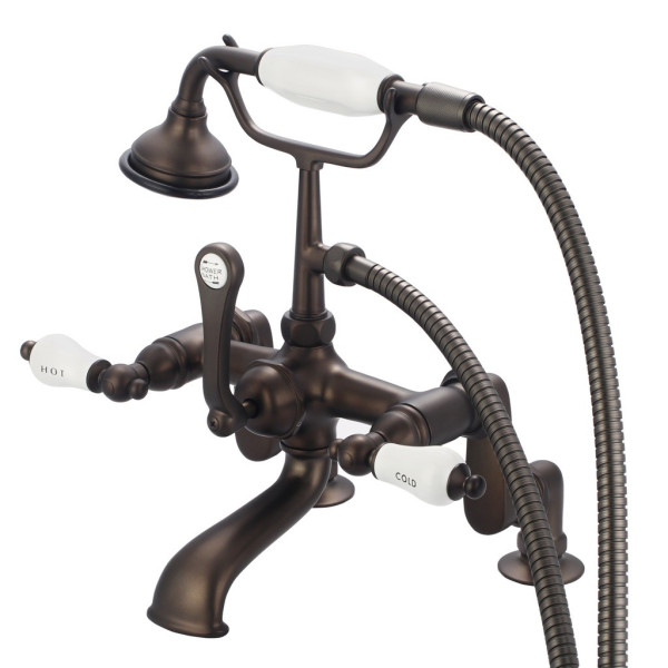 Water Creation F6-0008-..-CL Porcelain Levers Bath Tub Faucet With Handheld