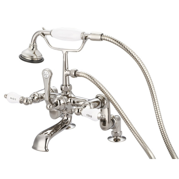 Water Creation F6-0008-..-CL Porcelain Levers Bath Tub Faucet With Handheld