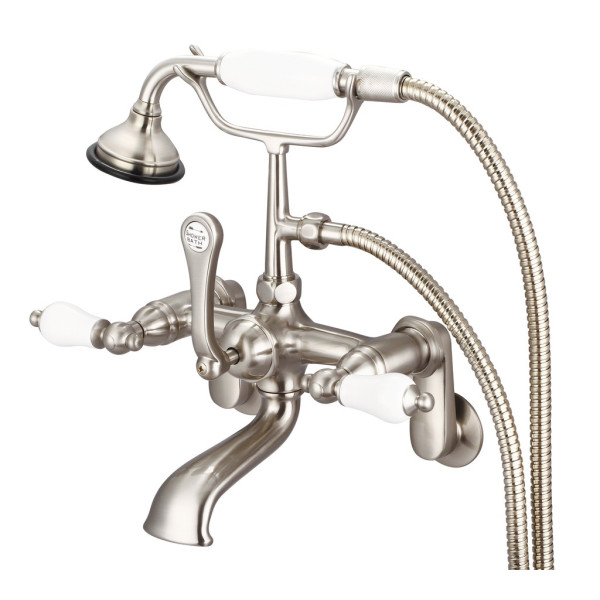 Water Creation F6-0009-..-PL Claw Foot Bath Tub Faucet with Porcelain Lever