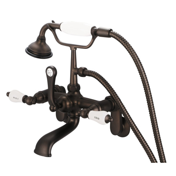 Water Creation F6-0009-..-CL 3-Handle Claw Foot Tub Faucet with Handshower
