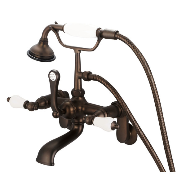 Water Creation F6-0009-..-PL Claw Foot Bath Tub Faucet with Porcelain Lever