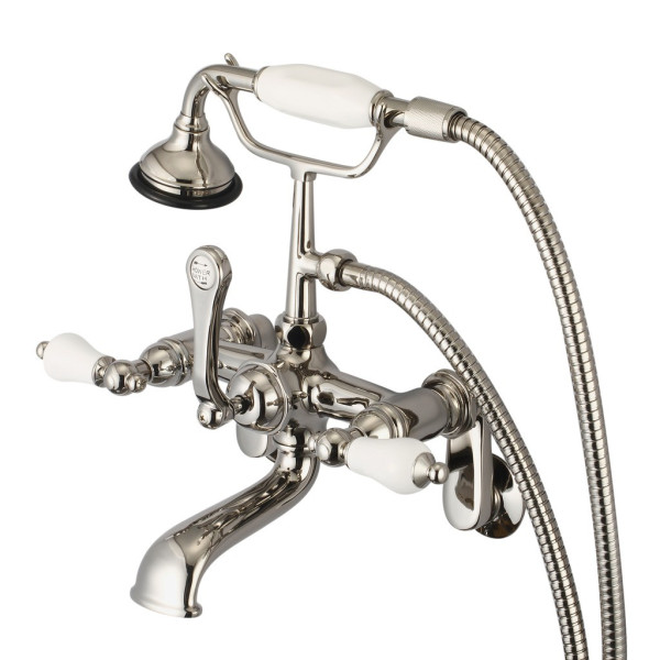 Water Creation F6-0009-..-PL Claw Foot Bath Tub Faucet with Porcelain Lever