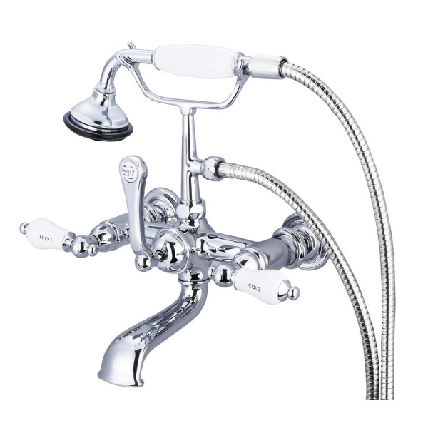 Water Creation F6-0010-..-CL Wall Tub Faucet With Straight Wall Connector