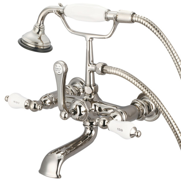 Water Creation F6-0010-..-CL Wall Tub Faucet With Straight Wall Connector