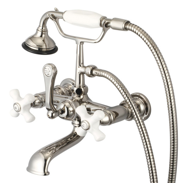Water Creation F6-0010-..-PX Wall Tub Faucet Made Of Brass With Handheld