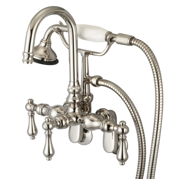 Water Creation F6-0011-..-AL Wall Mounted Tub Faucet With Gooseneck Spout