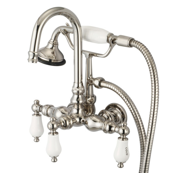 Water Creation F6-0012-..-CL Vintage Classic Wallmount Gooseneck Tub Faucet