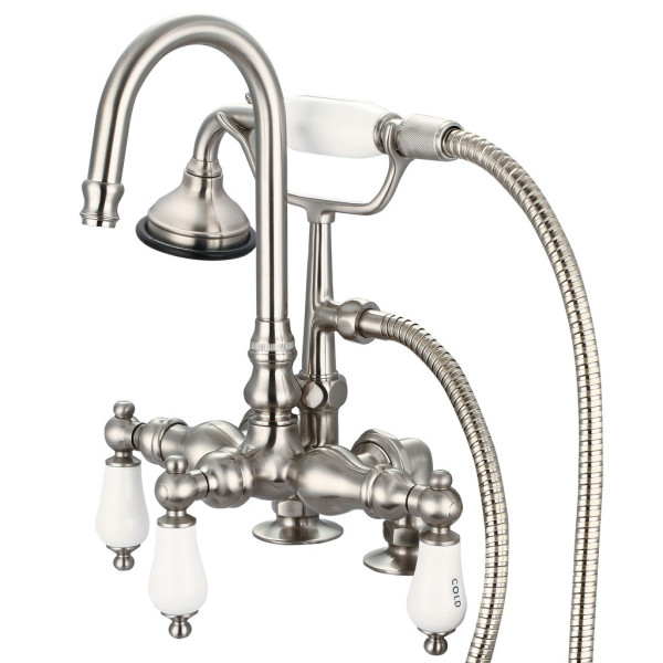 Water Creation F6-0013-..-CL Handheld & 2 Inch Risers Included Tub Faucet